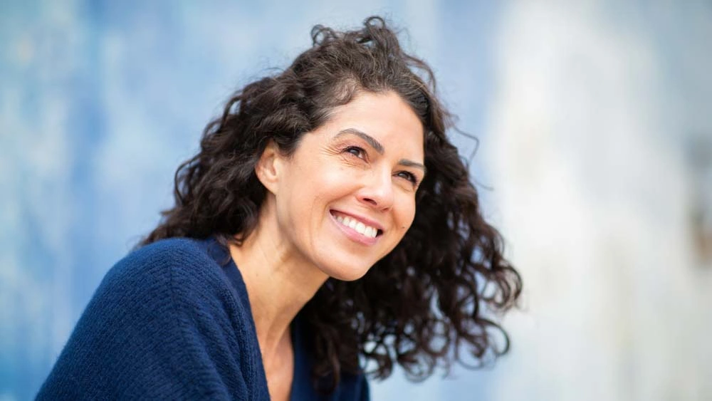 Smiling patient with bright teeth
